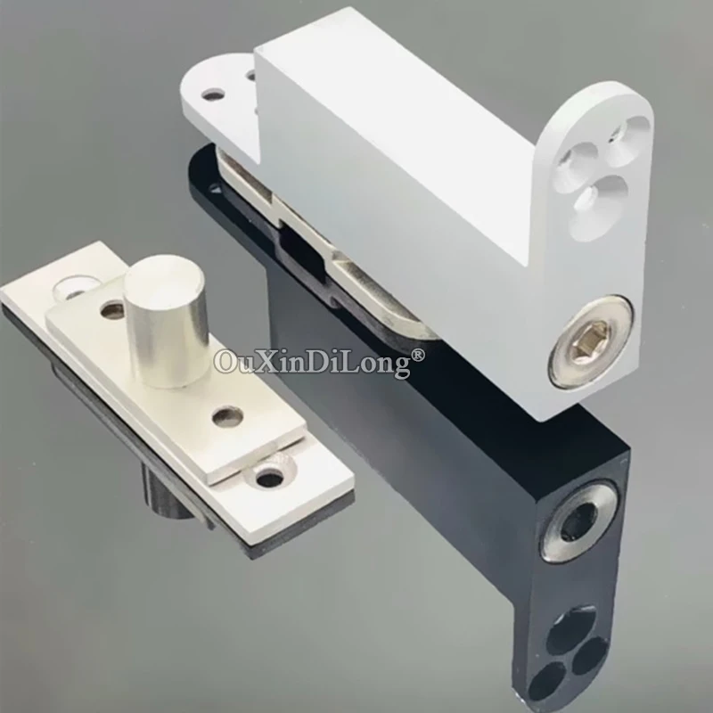 HOT Stainless Steel Heavy Door Pivot Hinges Invisible Hidden Buffer Positioning Soft Close Door Hinges Install Up and Down