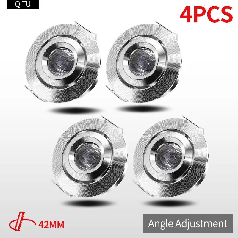 

4PCS Mini LED Spotlight Adjustable Angle Living Room Ceiling Built-in Small Downlight Embedded 3W Aisle Corridor DC12V Focus