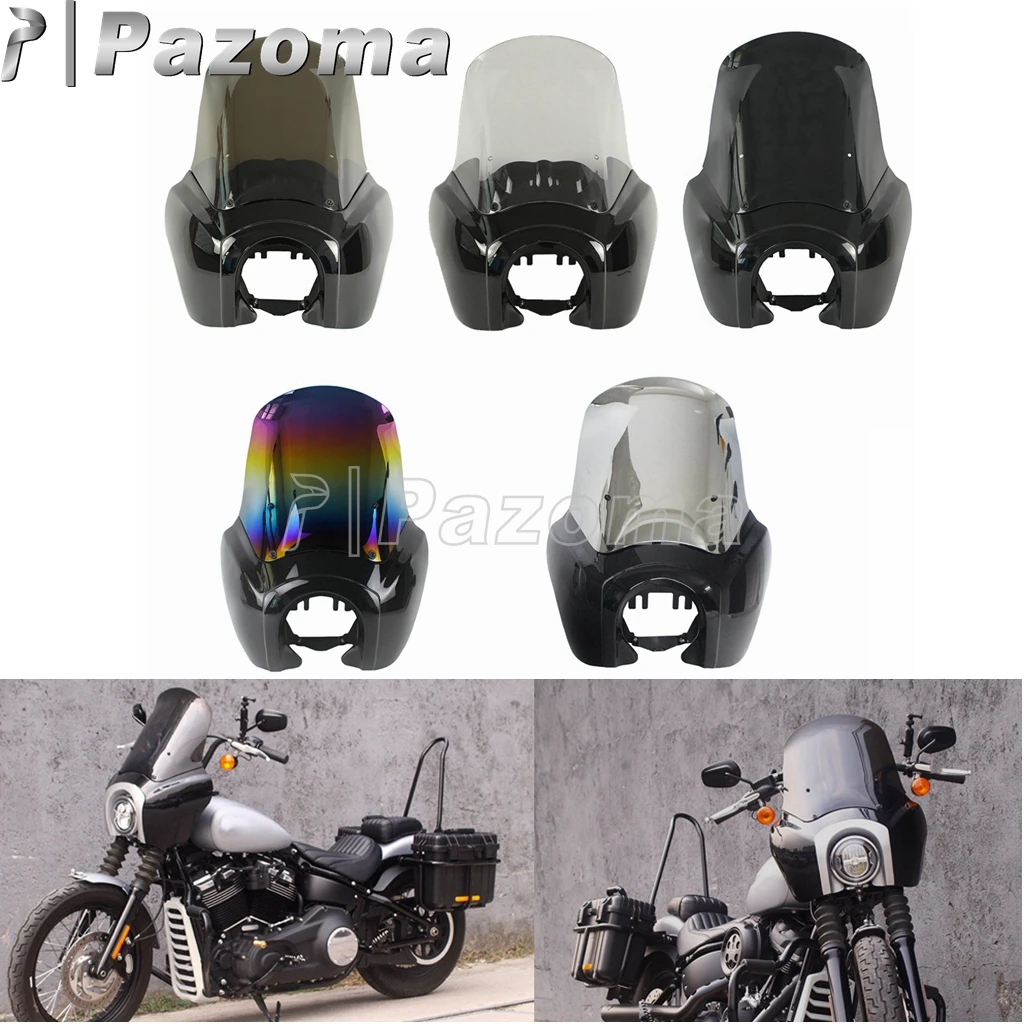 

Motorcycle 5.75" Headlight Fairing Front Headlamp Windshield Cover For Harley Softail Standard FXST Street Bob FXBB 2018-2021