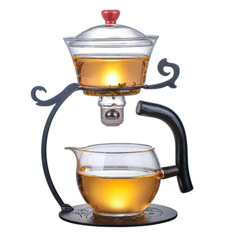 

Creative Glass Teapot Heat-Resistant Borosilicate Glass Teapot Turkish Drip Pot For Tea Coffee Make Automatic Teapot Cup