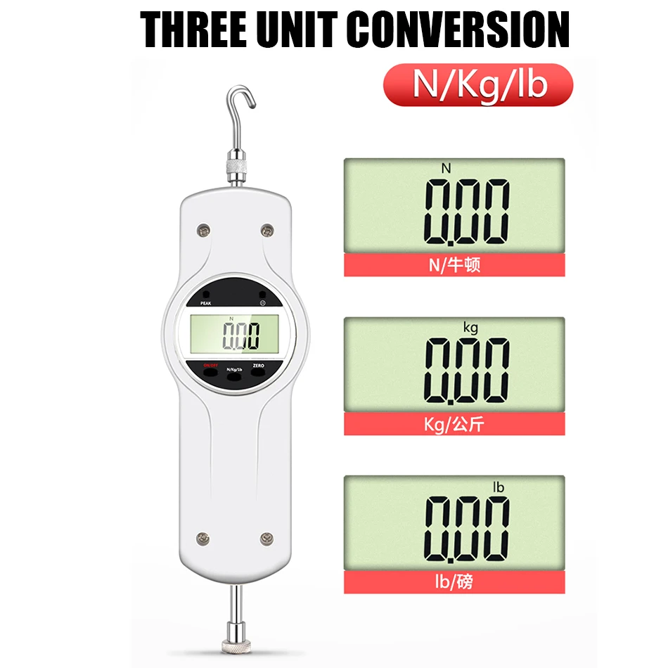 

SK-10 Digital Push-pull Gauge 10 to 500N Dynamometer Tension Gauge Pressure