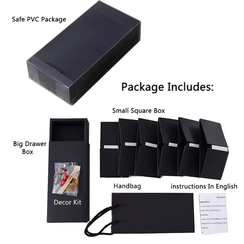 2022 Black Up Box DIY Gift Box Photo Album Scrapbook Jump Book Birthday Wedding Surprise Present Creative Box