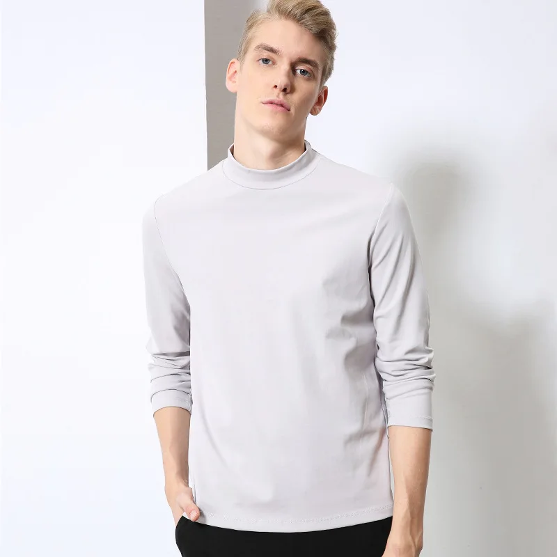 MRMT 2024 brand new men's long-sleeved T-shirt collar elastic cotton Slim shirt primer shirt men