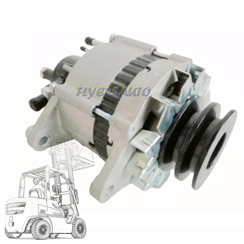 new alternator  23100-44G02 23100-V6000 for nissan TD27 engine pump forklift parts flyersauto electrical