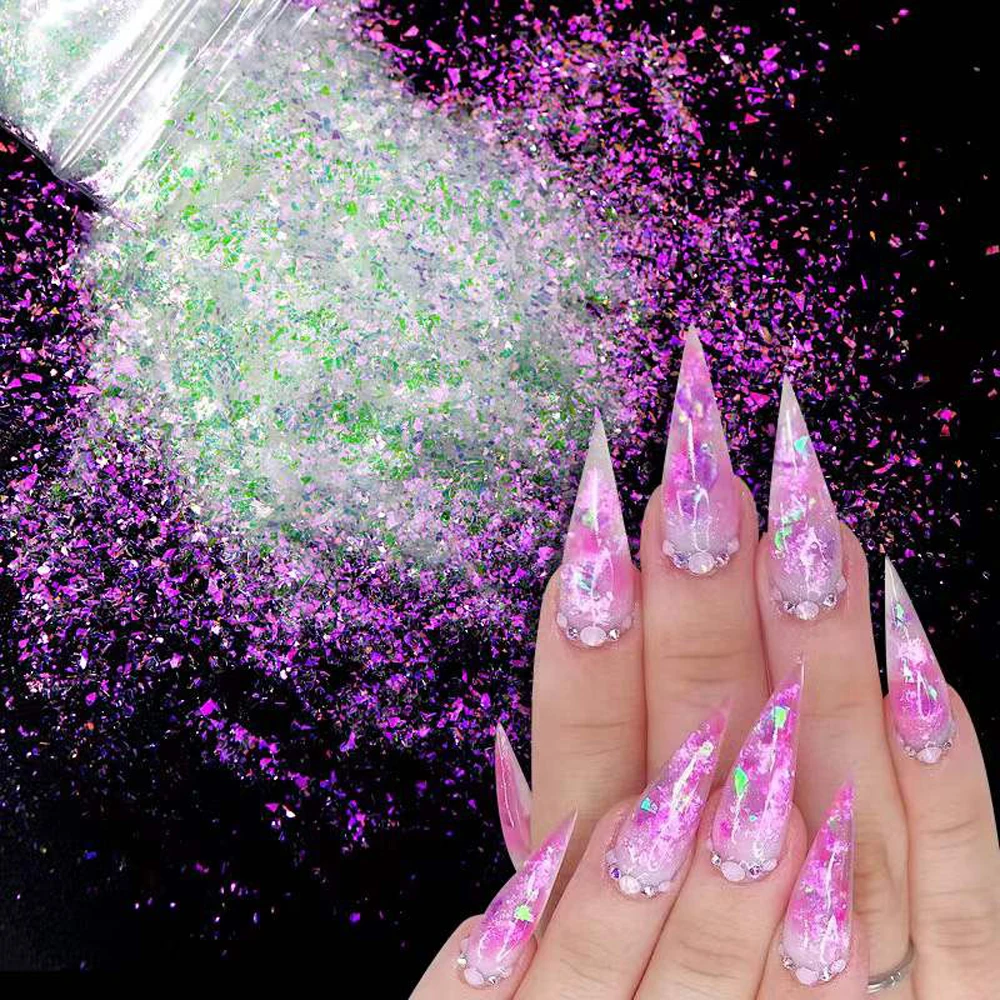 2g/bag Unique Combination Infiltration Powder Mixed with Glitter Nail Powder Acrylic Paint DIY Decorative Nail Art Accessories