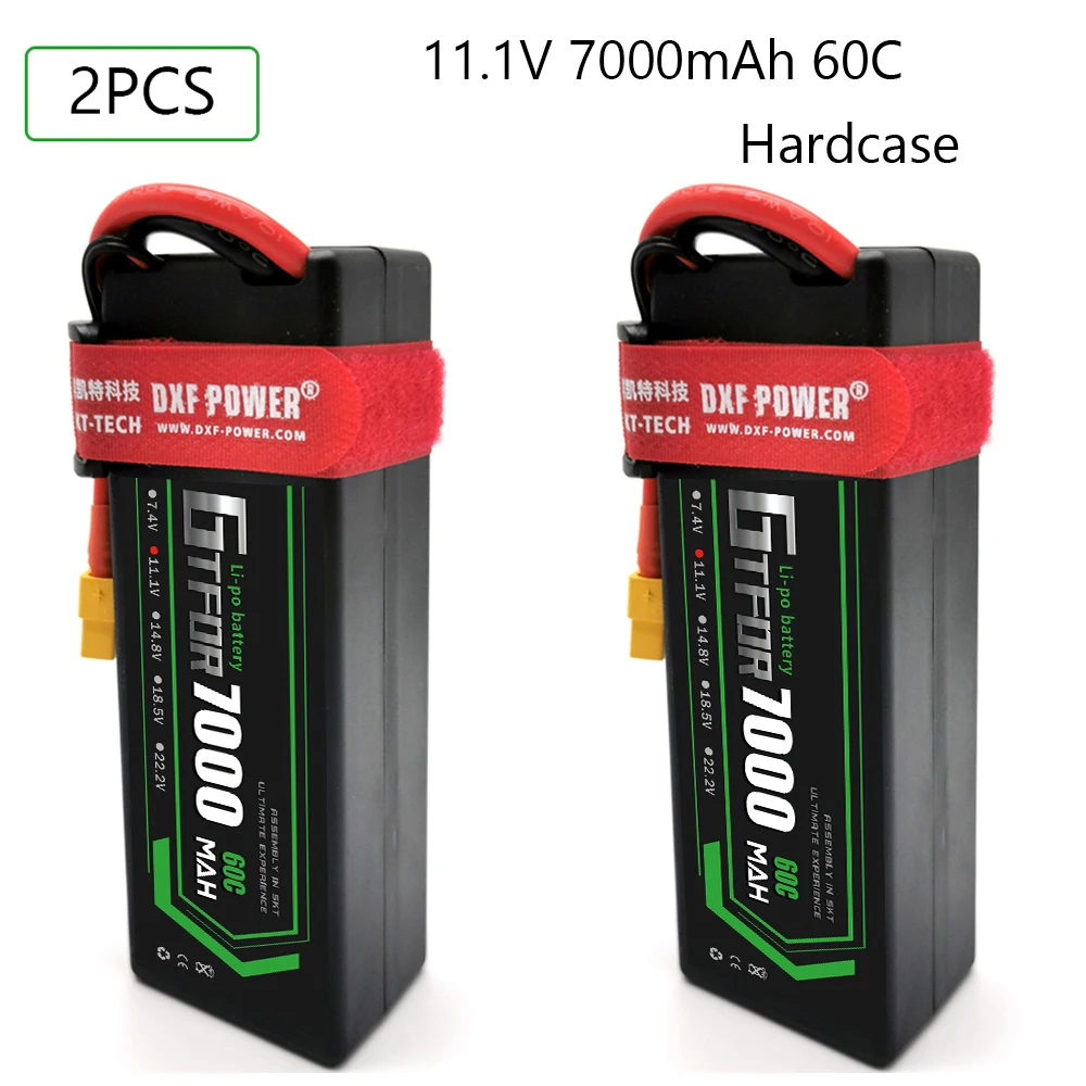 

GTFDR 7000mAh 3S1P 11.1V 60C Hardcase LiPo Battery Dean/T XT90 EC5 XT150 XT60 Plug for 1/8 1/10 RC Car off-road buggy truggy