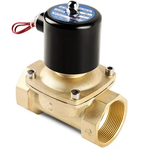 Vanne solénoïde en laiton normalement fermée 1/2" 3/4" 1" 2" pouces 220VAC 110VAC 24VDC 12VDC 24VAC à action directe pour eau, gaz, huile