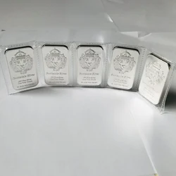 5 Pcs Non Magnetic Coin Craft Scottsdale Silver Plated 1 OZ Lion Badge Decoration Gift Collectible Vacuum Sealed Packing Bar