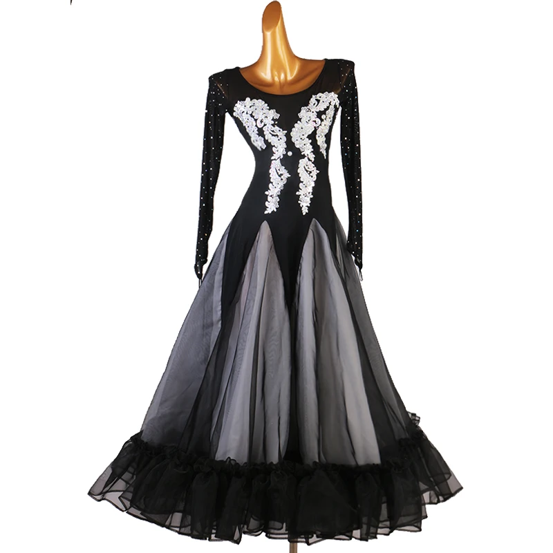 

Ballroom Competition Dance Dress High Quality embroidery Flamenco Waltz Dancing Costume Women Standard Ballroom Dress