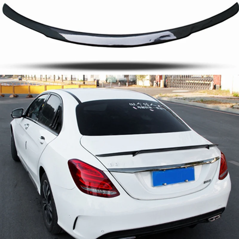 W205 C63 AMG B Style Carbon Fiber Rear Spoiler Wing for Mercedes-Benz W205 C63 AMG Sport Bumper 4Door 2015-2018 Car Accessories