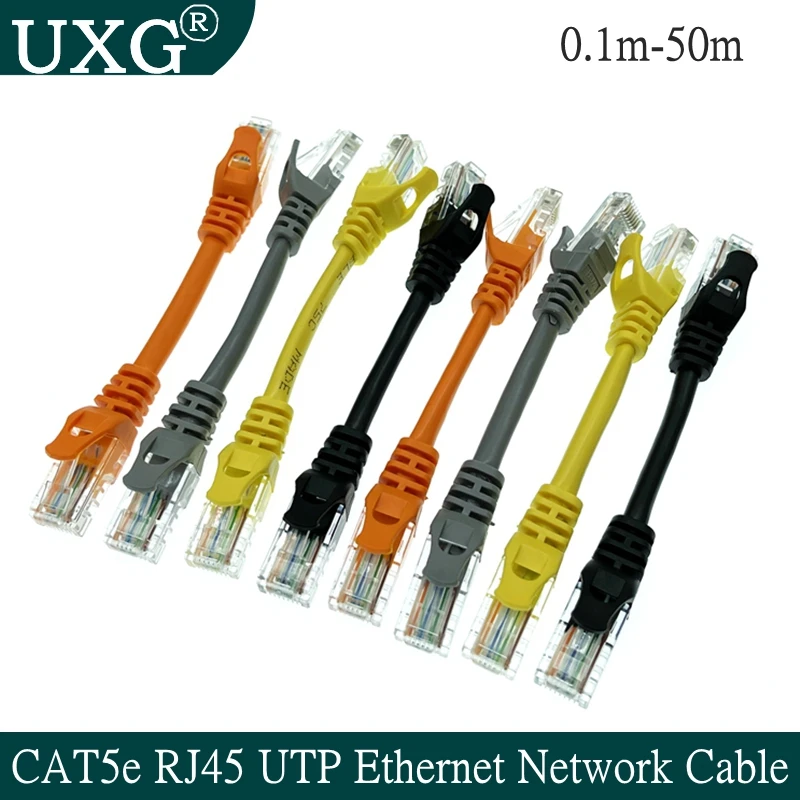 CAT5e UTP Ethernet Pure oxygen-free copper RJ45 super five kinds of finished Gigabit super short network cable jumper 0.1M 0.5M