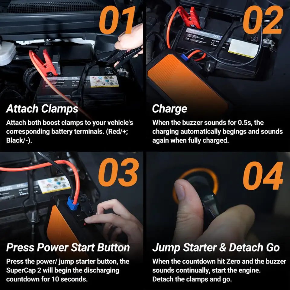 Autowit-Battery-less Car Jumpstarter 2, 12 Volt, SuperCap portátil