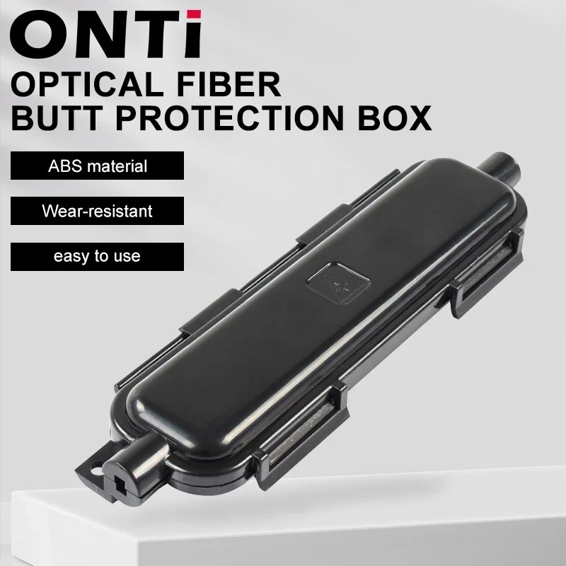 ONTI 10pcs FTTH Drop Optical Fiber Protection Box Cable Rotection Box with SC Adapter Type Waterproof Protected Box