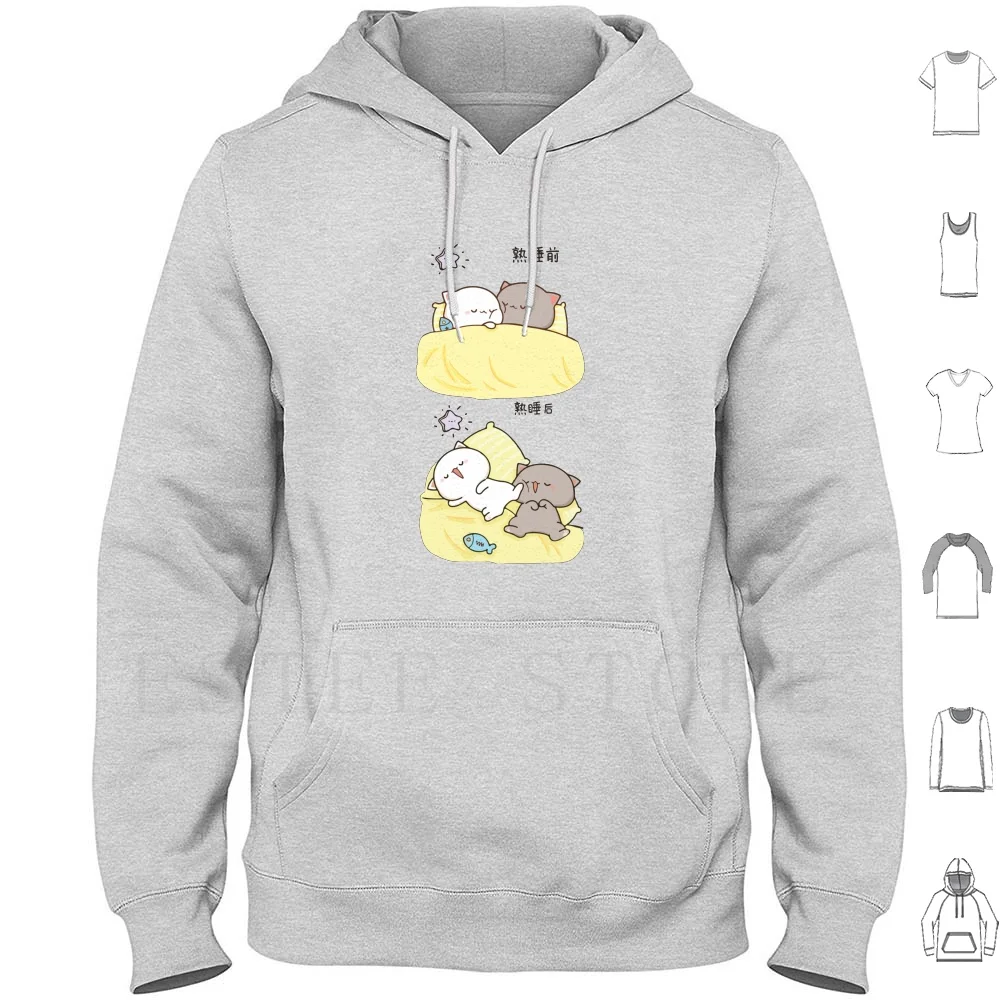 Sudaderas con capucha de manga larga Peach And Goma Mochi Cat, diseño de gato Peach Goma Mochi, lindo, romántico, Kawaii, para novio