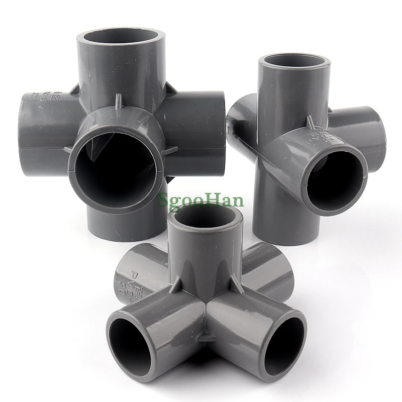 

1~30pcs ID 20~50mm PVC Pipe 3D Hydroponic Planting Frame 5 Way Connectors Irrigation System Aquarium Fish Tank 4 Ways Tube Joint