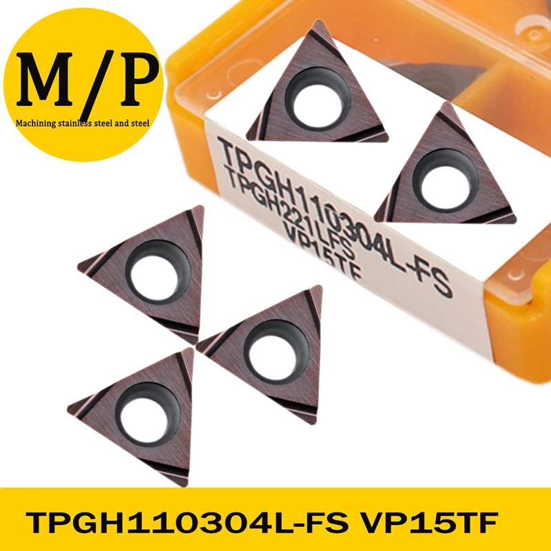 Herramientas de torneado de carburo y barras de perforación, TPGH090204, TPGH110304, L, FS, VP15TF, SBJ, inserto TPGH 0902, 1103, insertos