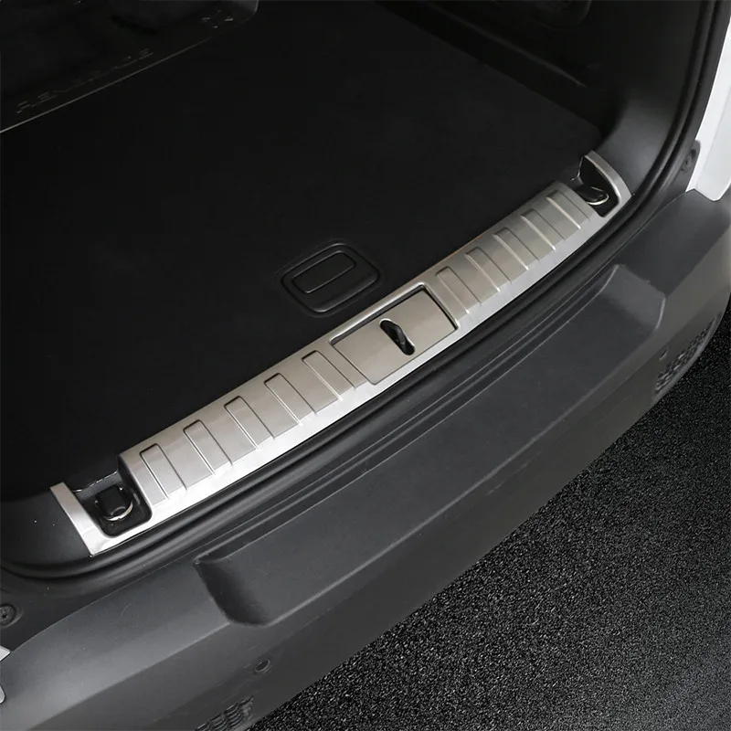 Sansour Stainless Steel Car Interior Rear Trunk Protect Door Sill Guard Decoration Trim For Jeep Renegade 2015-2017 Car Styling