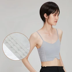 Women's Spaghetti Strap Vest Chest Binder Tank Top Sports Bra Chest Binder Elastic Band Strapless Top for Binders Trans Lesibian