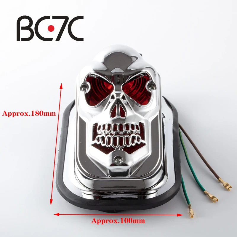 Motorcycle Black Skull Brake Turn Signal Light License Plate Brake Indicator Lamp Taillight  Accessories For Harley