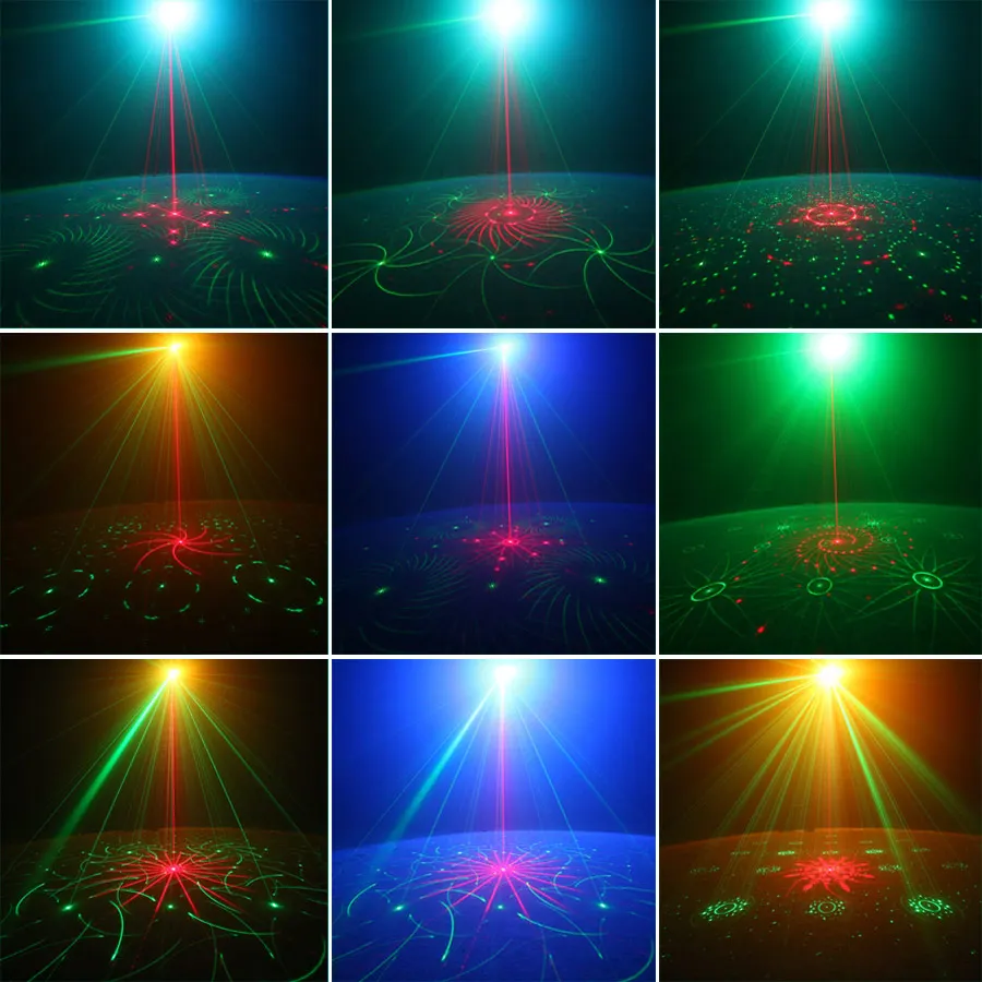 ESHINY R&G Laser Projector 24 Patterns DJ Light for Disco Party RGB LED Bar Dance KTV Room Stage Lighting Effect Lamp B220N6