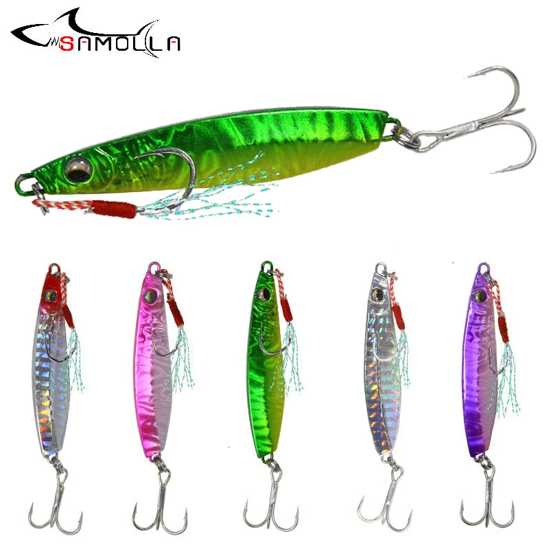 

Metal Jig Fishing Lures 2019 Bass Weights 18-45g Fish Bait Jigging Lure Fishing Jigs Set Pesca Saltwater Lures Isca Artificial