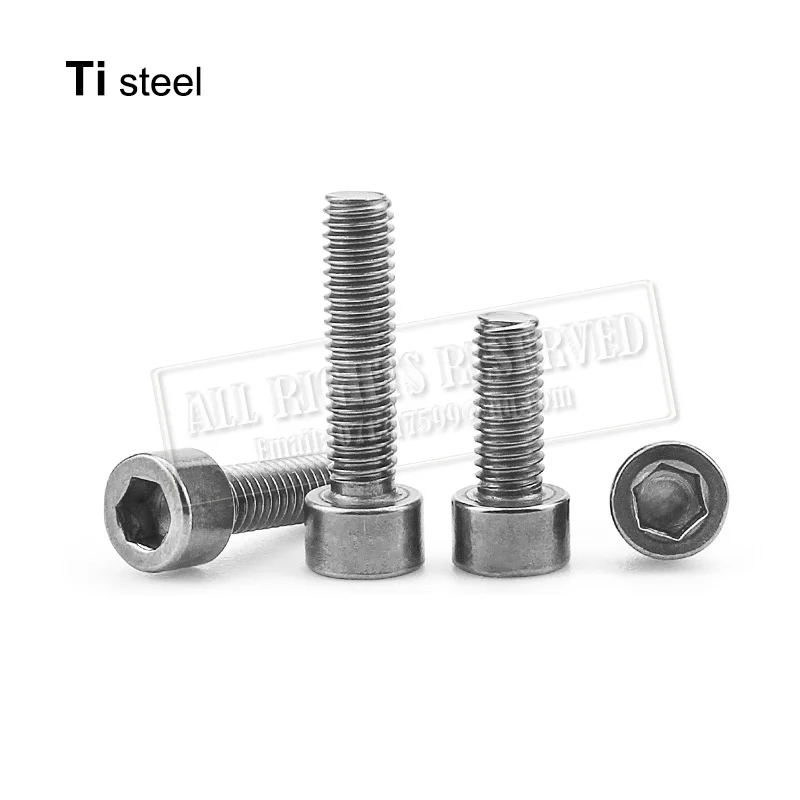 M2 bolt 10mm titanium hexagon boltti bolts titanium steel screw rod hexagon flange bolts 5pcs