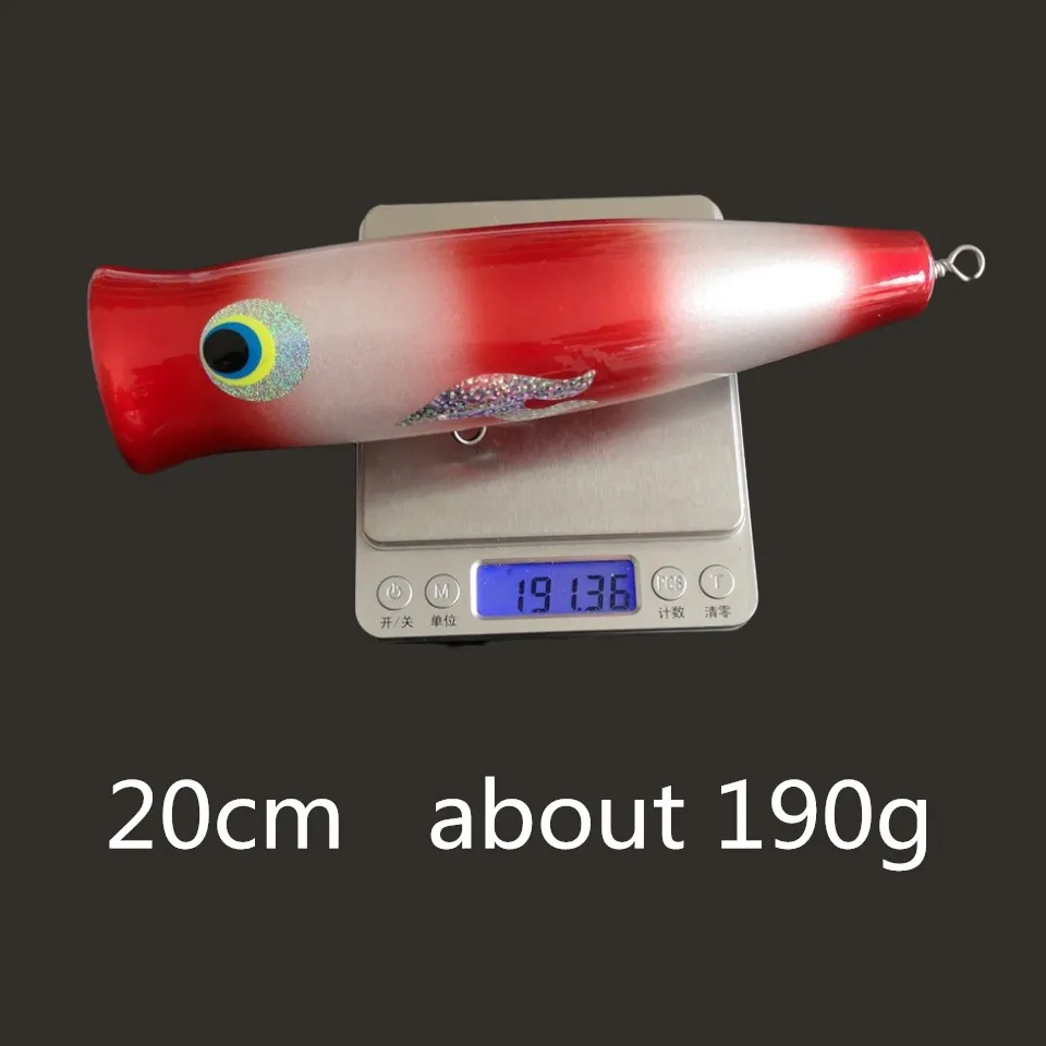SWOLFY 1 TEILE/LOS Topwater Holz Popper 65G/ 70g /115G/190G GT Oberfläche Popping locken Tiefe Meer Boot Angeln Köder – Detail 10