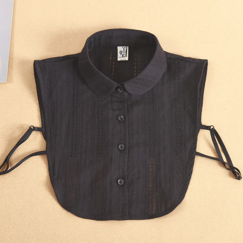 Vintage Stand Fake Collar Shirt Women Lace Lapel Detachable Collars For Women Black False Collars Woman Half Shirt Blouse