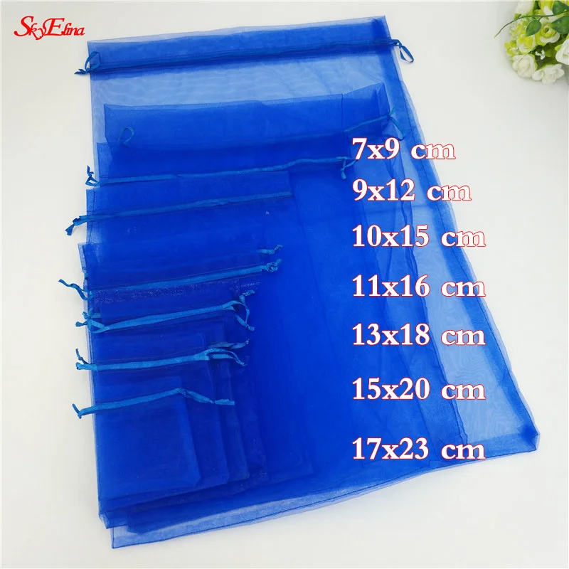 50 Sacchetti In Organza Per Bomboniere E Regali – 15x20 Cm, Trasparenti Con Coulisse In Raso Bianco