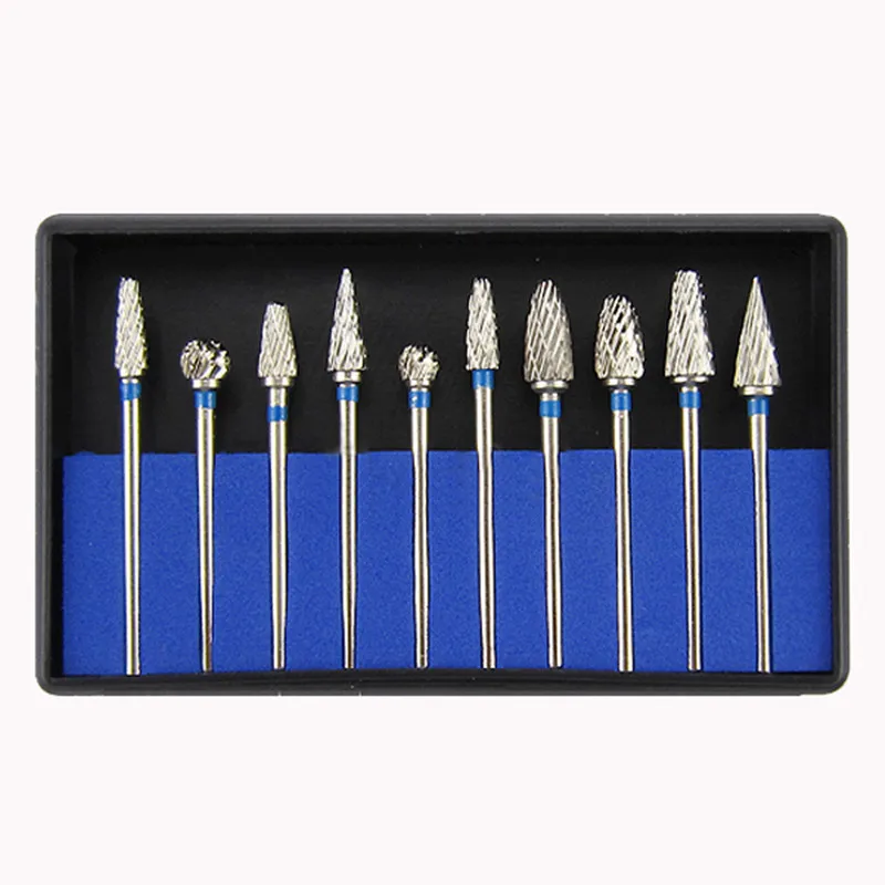 10Pcs/Set Tungsten Steel Dental Carbide Burs Lab Burrs Tooth Drill Dental Lab Materials Dentist Instrument Diameter 2.35mm