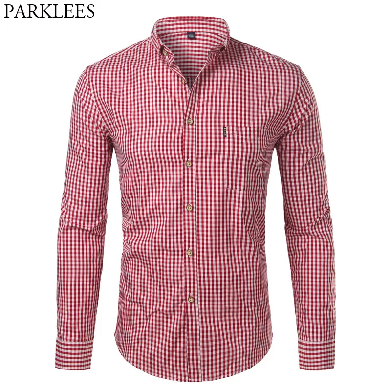 Mens Plaid Cotton Casual Dress Shirts Slim Fit Long Sleeve Button Down 2023 Fashion Men Work Business Brand Shirt Chemise Homme