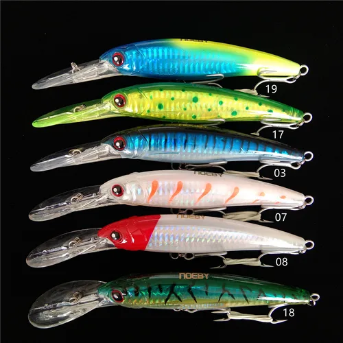 Imagen 2 del producto NOEBY 2 uds 16cm 74,7g 12cm 30g 14cm 50g señuelo de pesca de curricán Wobbler productos de pececillo cebo duro aparejos de pesca alimentadores de hundimiento lento