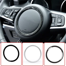 For Jaguar XFL F-PACE XE XEL X761 X760 ABS Carbon Fiber/Black Car Steering Wheel Ring Decorative Sticker Car Accessories