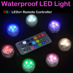 Mini Wireless LED Lamp Multi Color Fish Tank Decor Light Home Remote Control Waterproof Lamp Party Atmosphere Light