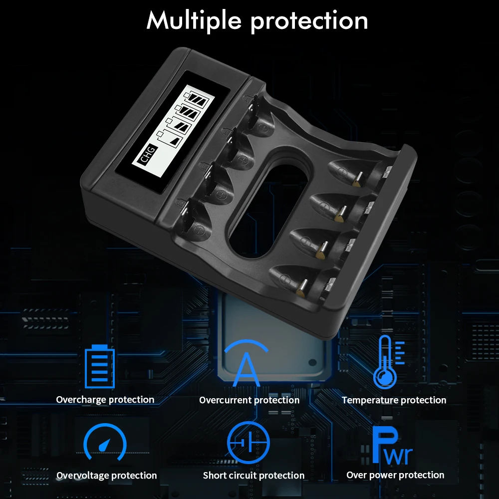 Ładowarka PALO do akumulatorów litowo-jonowych 1.5V AA AAA 4 gniazda ładowarka do baterii 1.5v aa aaa z wyświetlaczem LCD