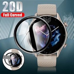 Protector de pantalla para reloj inteligente Huami Amazfit GTR 3 Pro GTR3 GTR 2 2E, película protectora curvada de vidrio suave 20D, accesorios