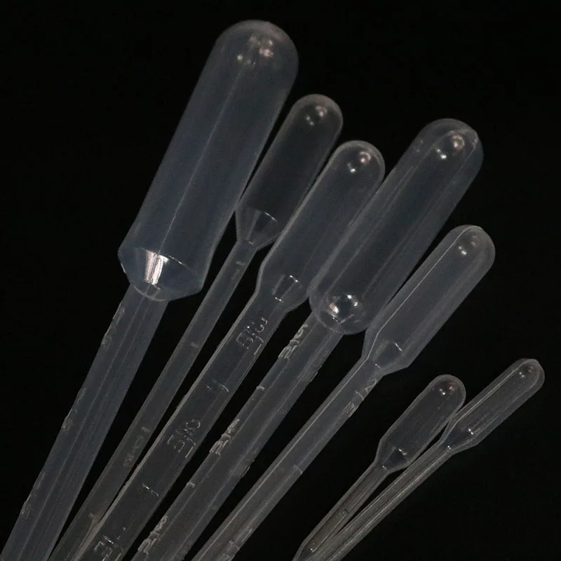 10 Pieces 0.2 / 0.5 / 1/2/3/5 / 10ML Laboratory Pipette Plastic Disposable Graduated Container Liquid Dropper Equipment Straw