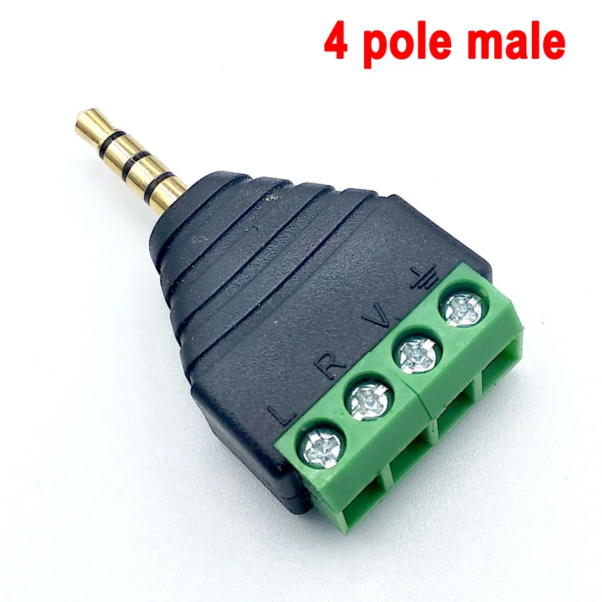 Earphone Audio Jack 3.5mm Connector Stereo Adapter Male Female RCA Audio Mono Channel Plug to Screw Terminal Mono Channel Plug