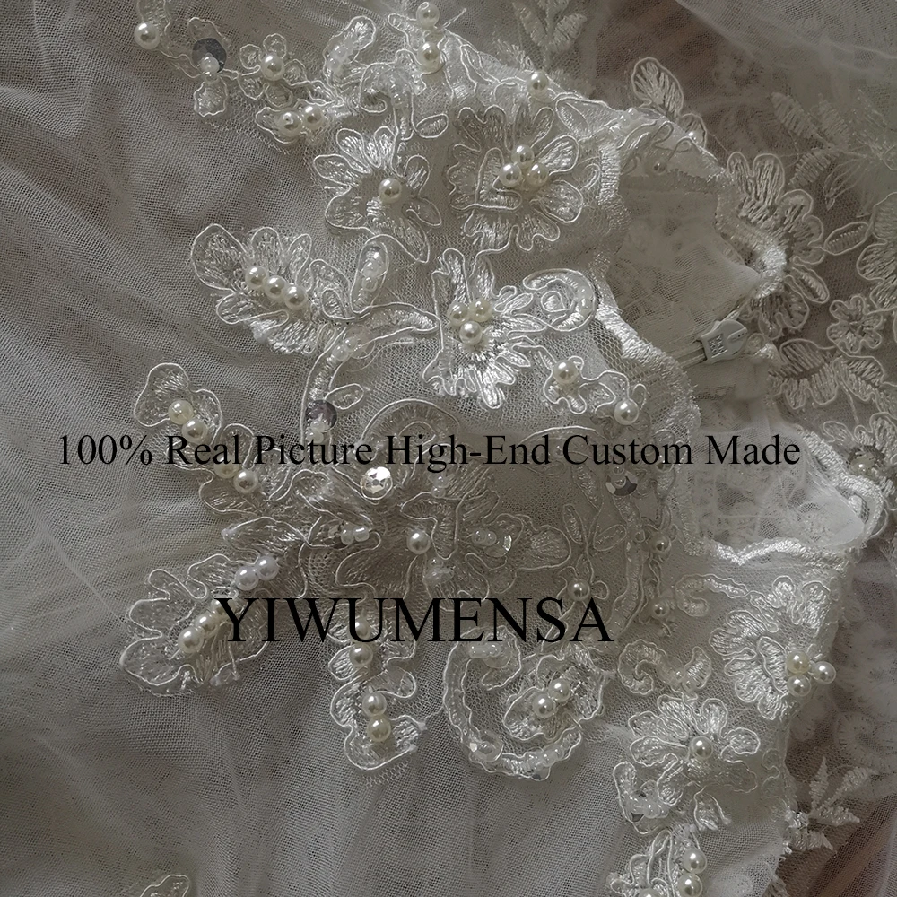 Arabia saudita lusso scintillante Bling perline abito da sposa illusione pura champagne Tulle collo alto sirena abiti da sposa lunghi 2021