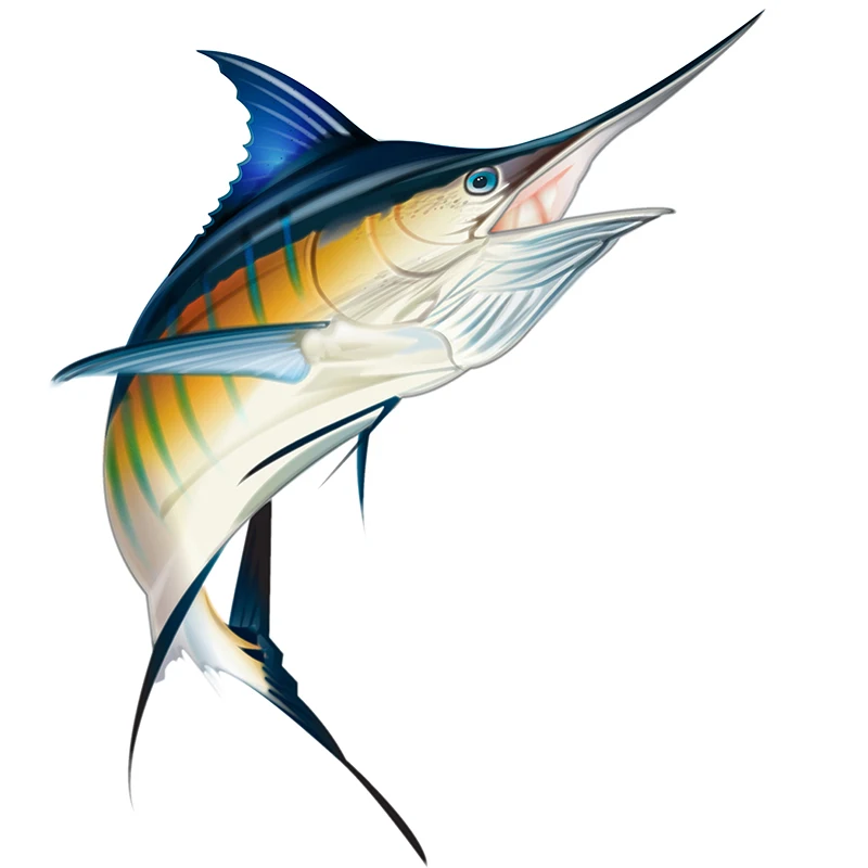 

S50281# 13CM/15CM/17CM Personality PVC Decal Fish Waterproof Car Sticker on Motorcycle Laptop Decorative Accessories