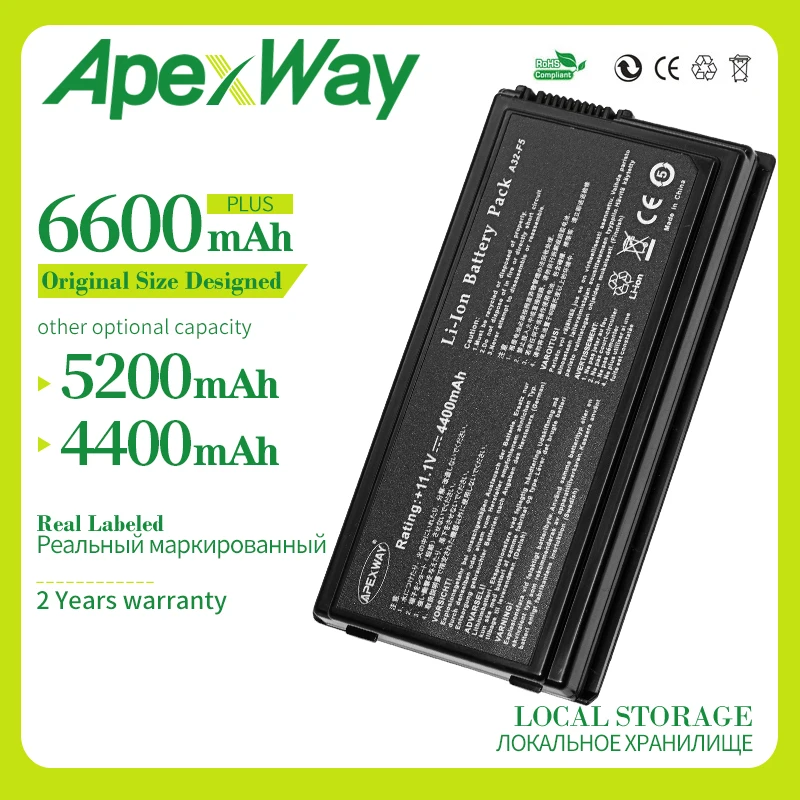 6 Cells Laptop battery for ASUS F5N F5R F5RL F5S F5SL Notebook PC A32-F5 For Asus X50 X50C X50GL X50M X50N X50R X50RL X50SL X5