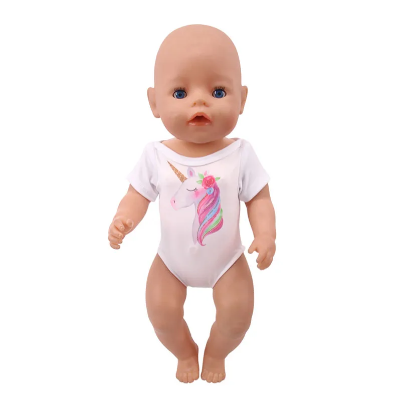 Doll Unicorn Flamingo Clothes T-Shirts Swimsuits  For 18 Inch American&43 CM Reborn Baby New Born Zaps Doll Girl\'s, Russia Toy