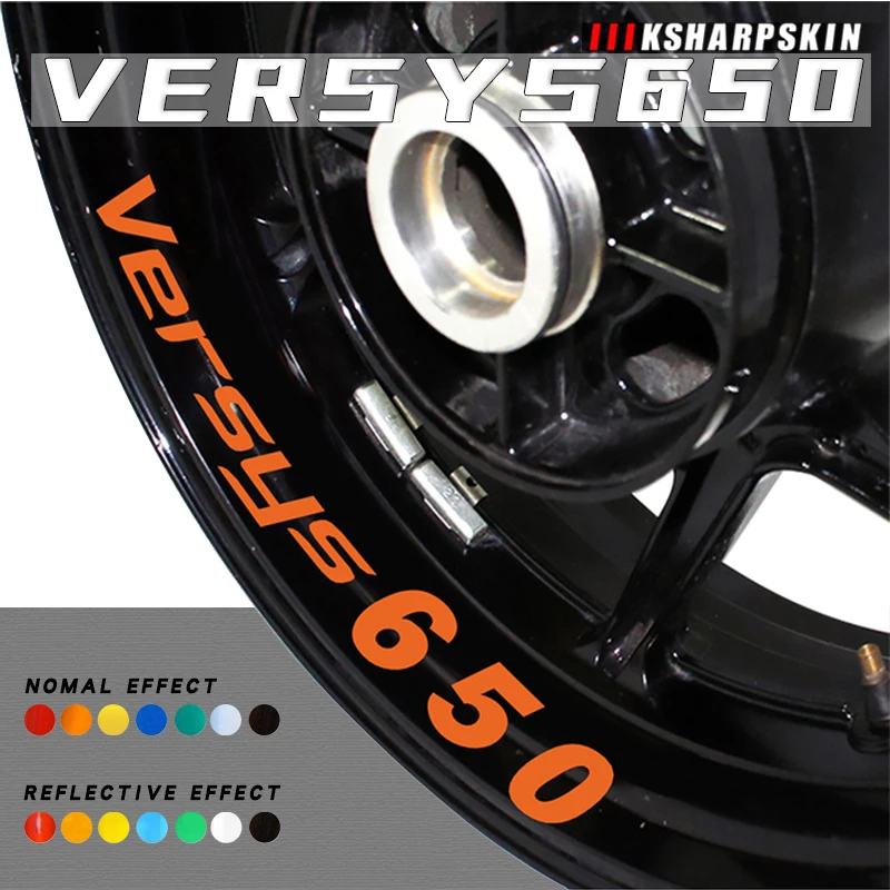 

Motorcycle inner rim logo protection stickers waterproof decorative decal night reflective film for KAWASAKI VERSYS650 versys650