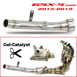 For Suzuki GSX-S1000 GSX-S1000F 2015 2016 2017 2018 2019 Stainless Steel Exhaust Link Pipe GSXS1000 S1000F