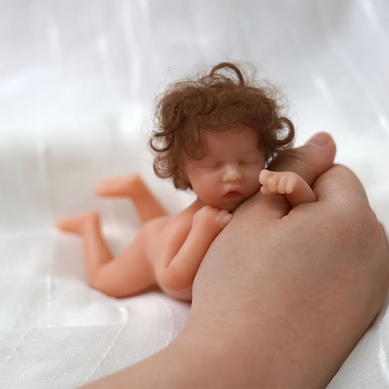 6in Mini Reborns Doll Baby Girl Doll Full Body silikonowa realistyczna sztuczna miękka zabawka z ukorzenionymi włosami popularne prezenty