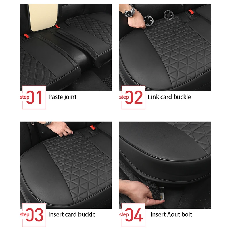 SEAMETAL Car Seat Cover PU Leather Auto Car Chair Covers Automobiles Seat Covers for Women Men Baby Universal Fit for Most Cars