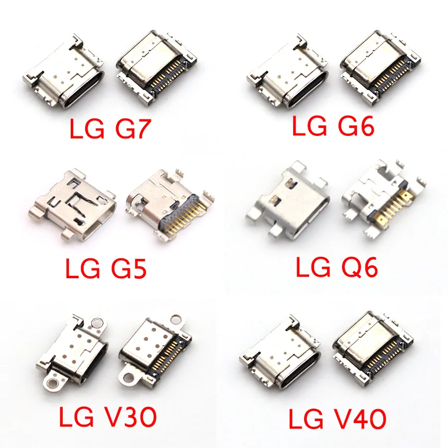 2pcs For LG G7 G6 G5 Q6 V30 V40 Micro Mini USB Charger Charging Dock Port Connector Type C Jack