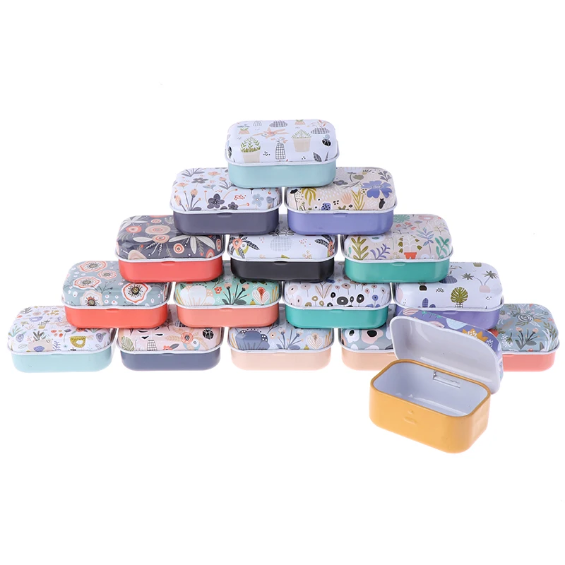 1PC Mini Tin Box Sealed Jar Packing Box Jewelry Candy Box Small Storage Box Cans Coin Earrings Travel Pill Box Random