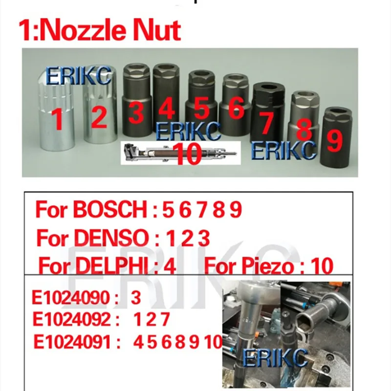 ERIKC Nut Clamp Nuts Dismantling Tools E1024092 Auto Parts Fuel Injector Repair Tool Kits for C6