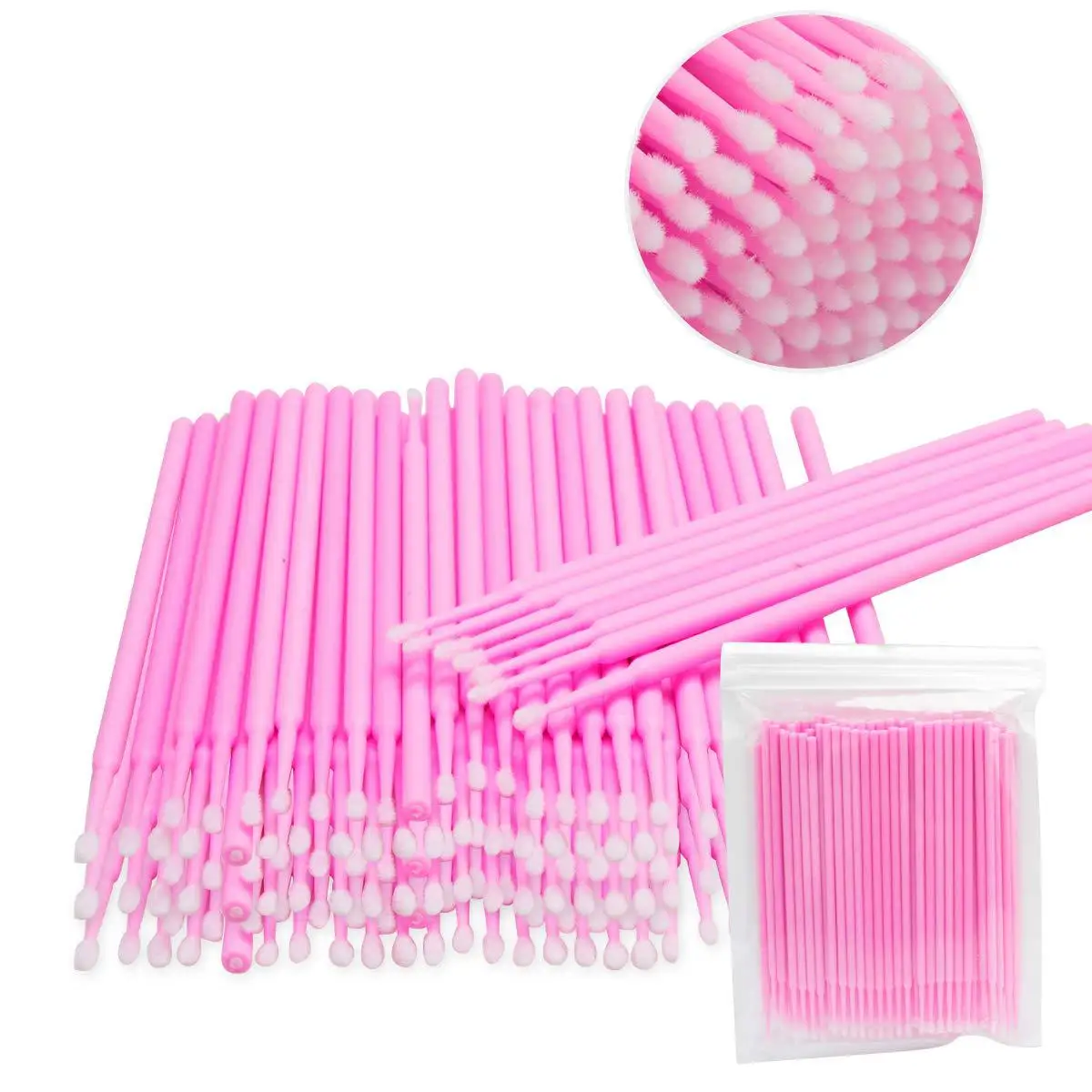 100Pcs/Lot Disposable Eyelash Brush  Eyelashes Extension Individual Lash Removing Swab Micro Brush For Eyelash Extension Tools